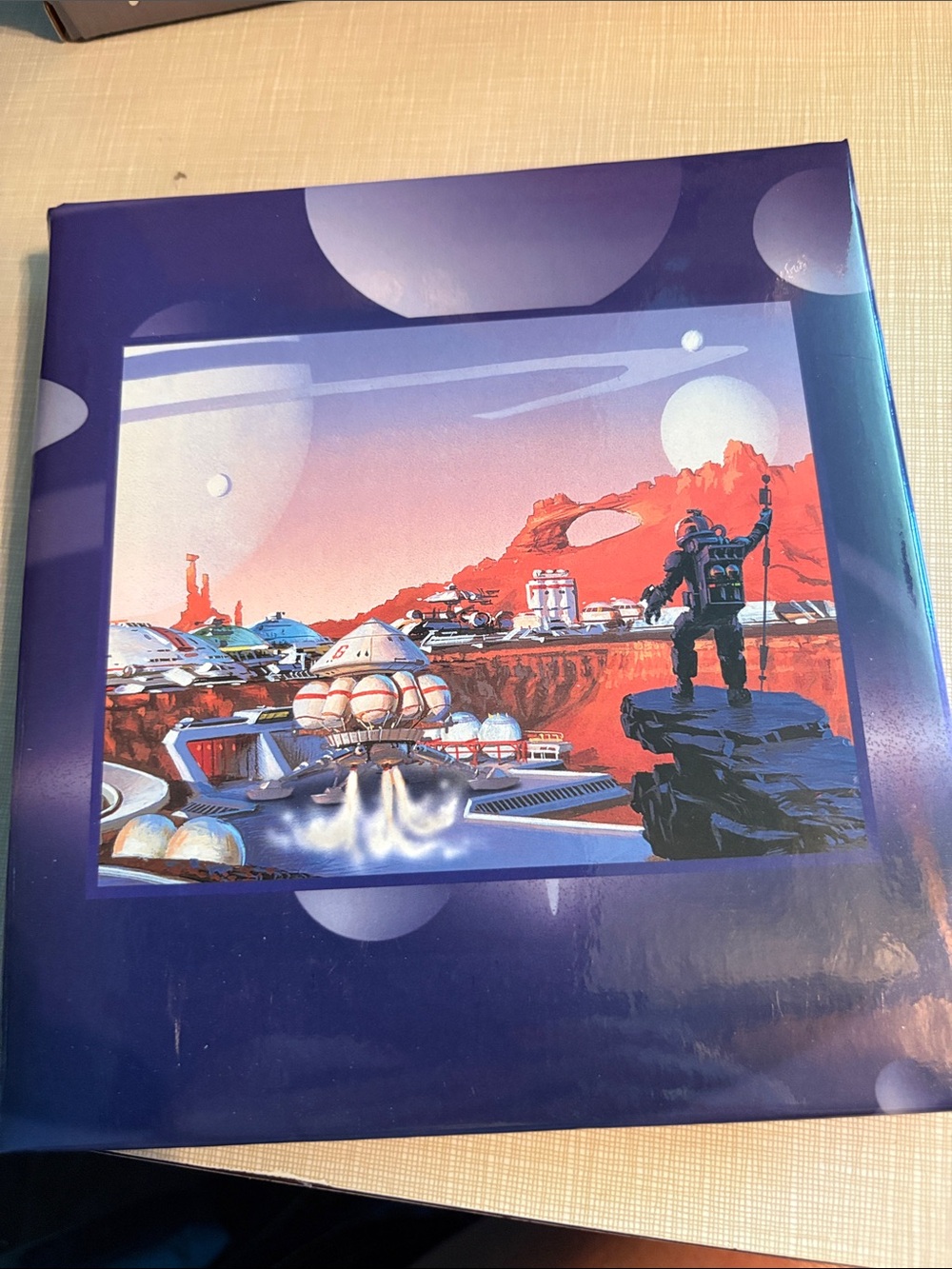 Blue Sci-Fi Landscape the stamp collectors album